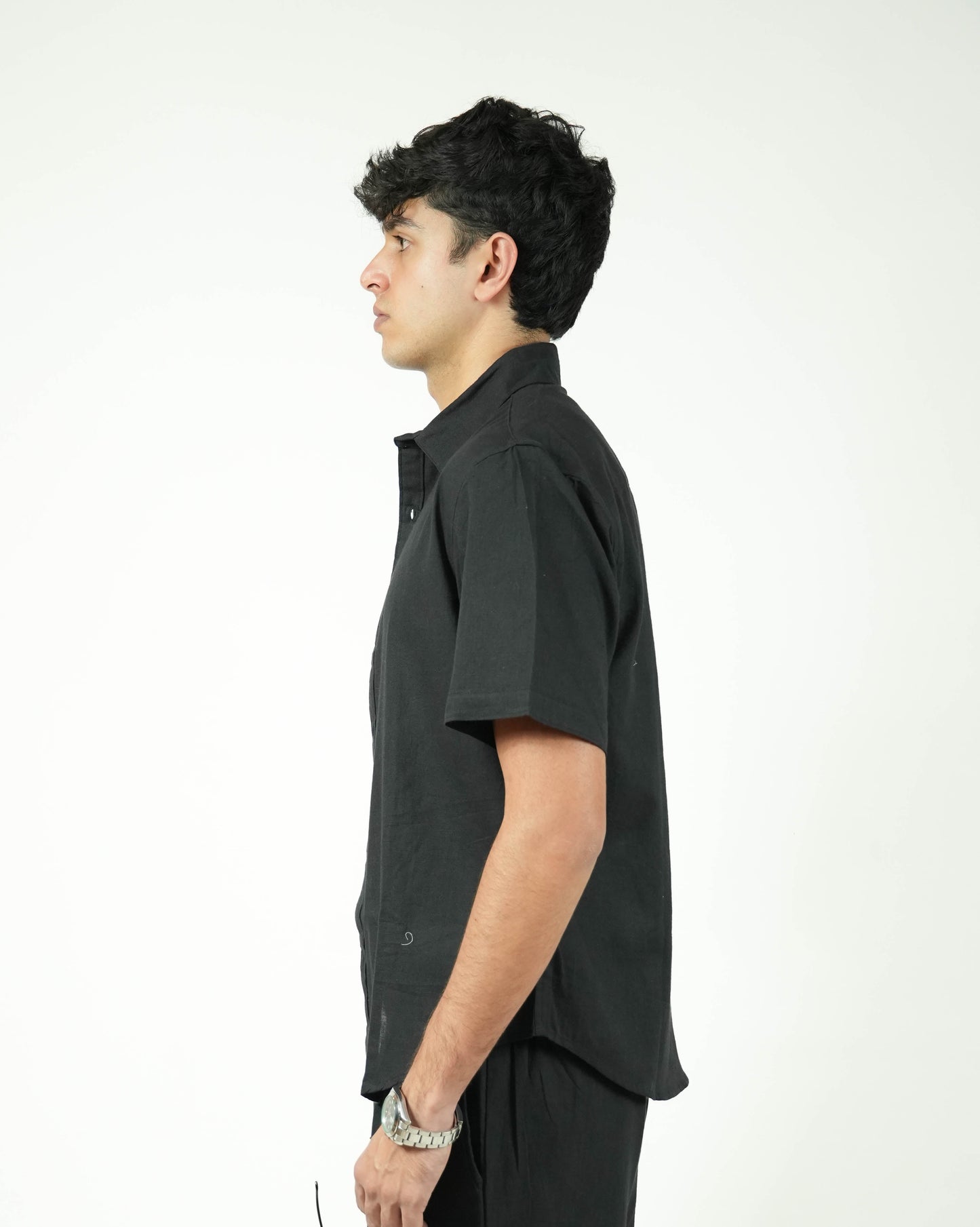 Black Kiro Half-Sleeved Shirt