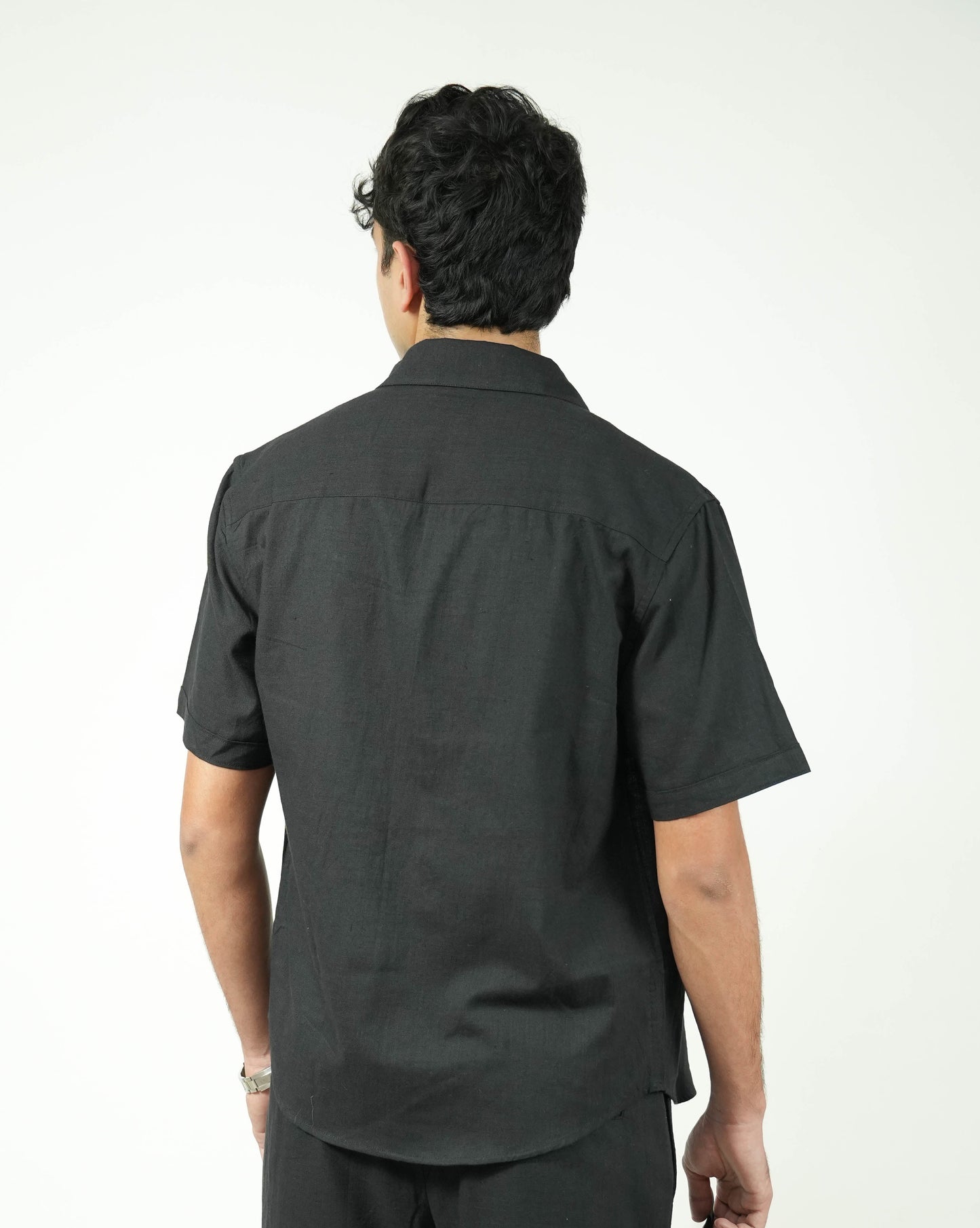 Black Kiro Half-Sleeved Shirt