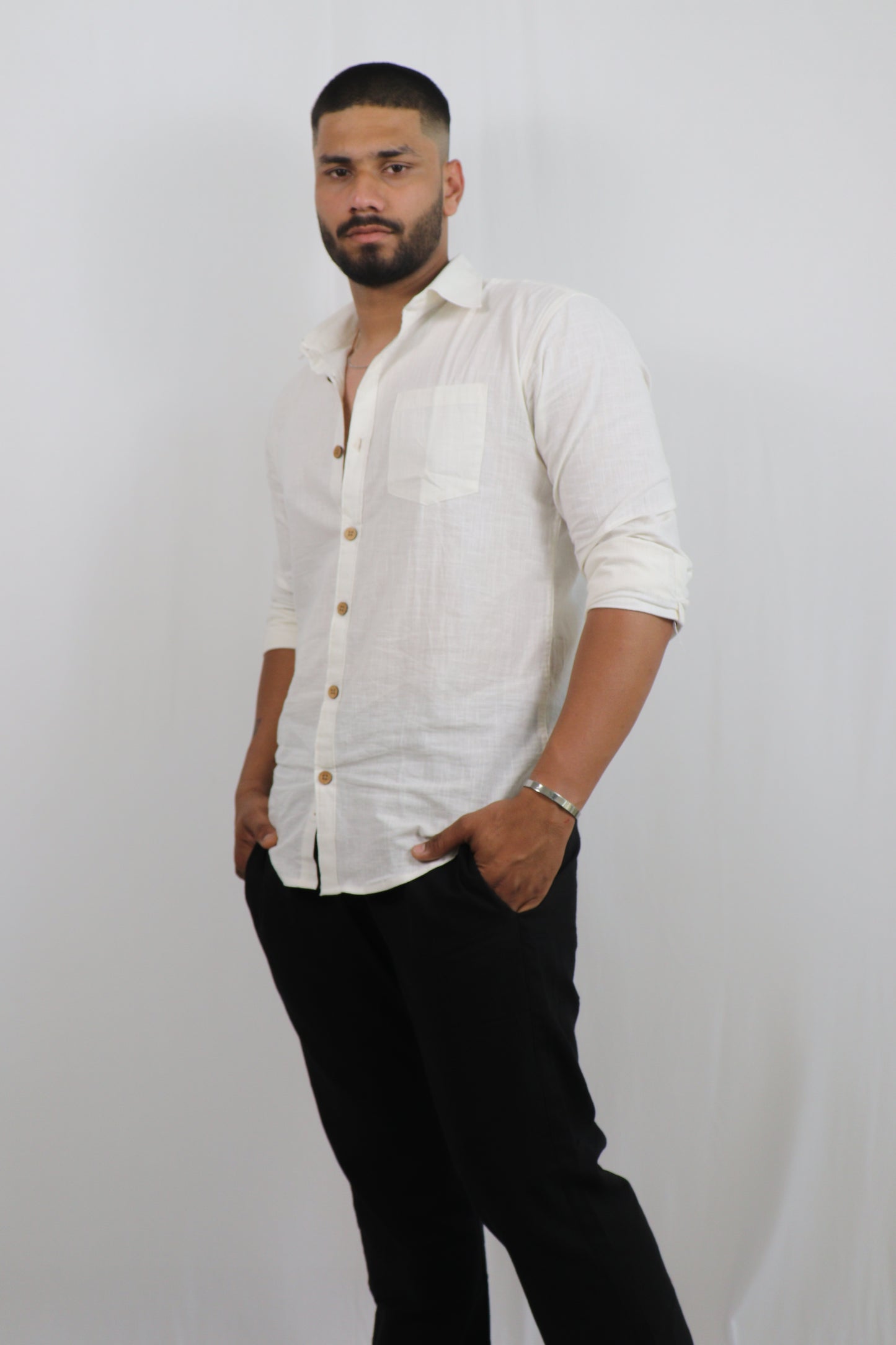 White Kiro Full-Sleeved Shirt