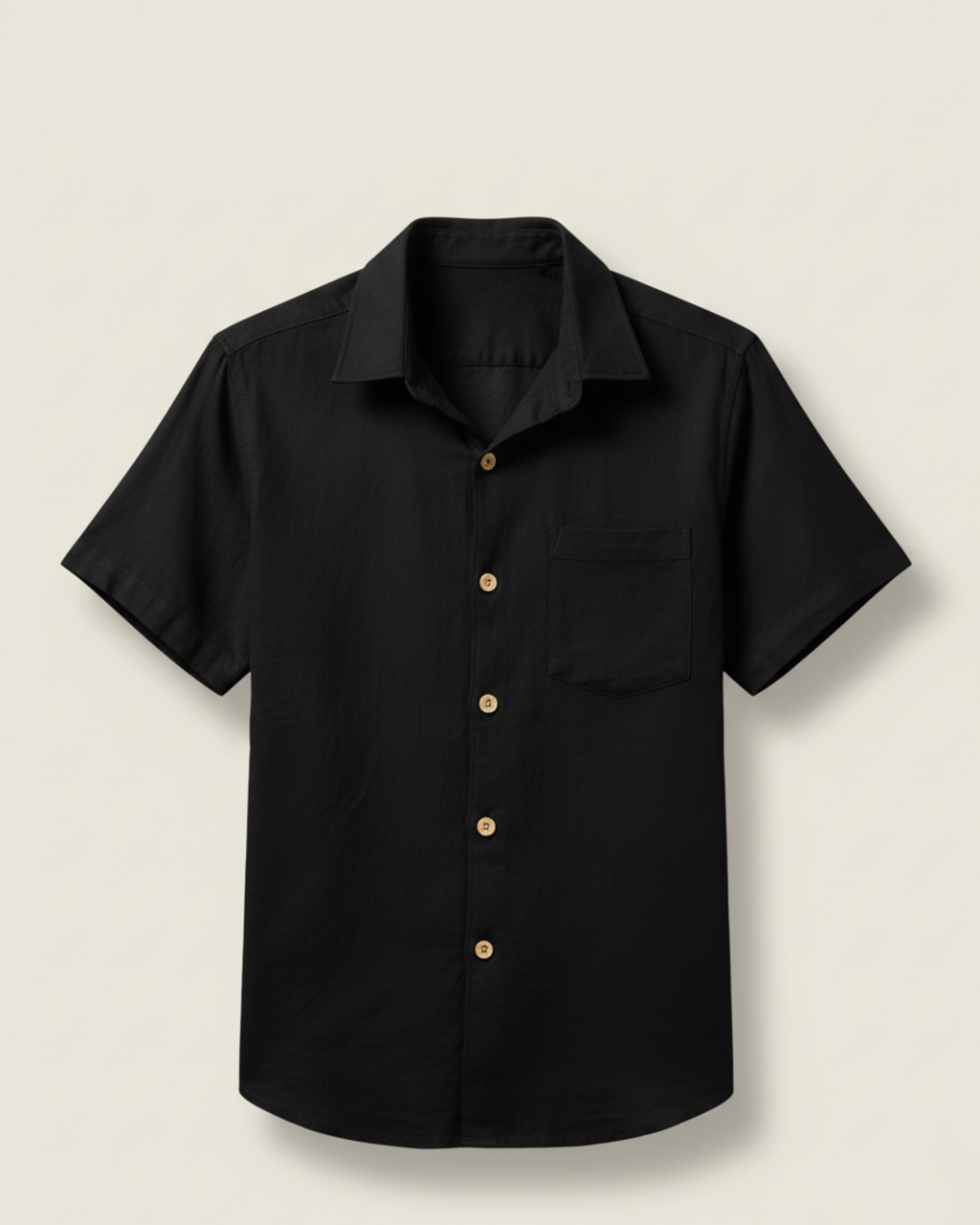 Black Kiro Half-Sleeved Shirt