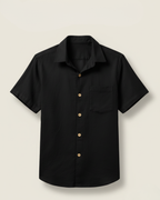Black Kiro Half-Sleeved Shirt