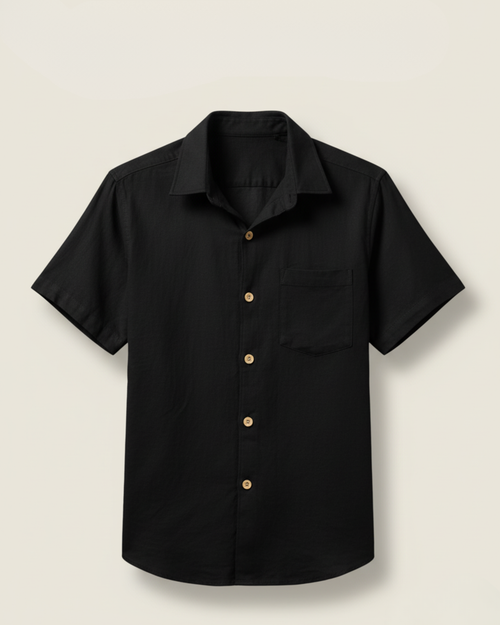 Black Kiro Half-Sleeved Shirt