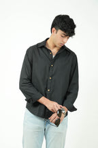 Black Kiro Full-Sleeved Shirt