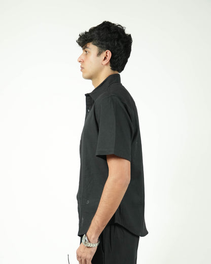 Black Kiro Half-Sleeved Shirt