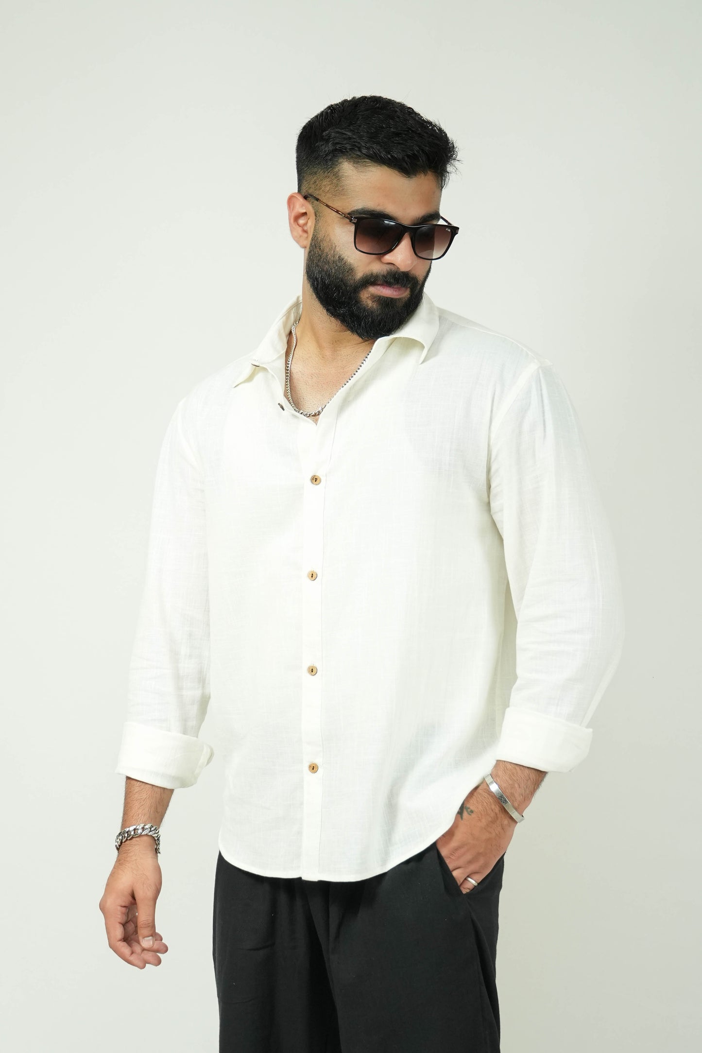 White Kiro Full-Sleeved Shirt