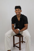 Black Kiro Half-Sleeved Shirt