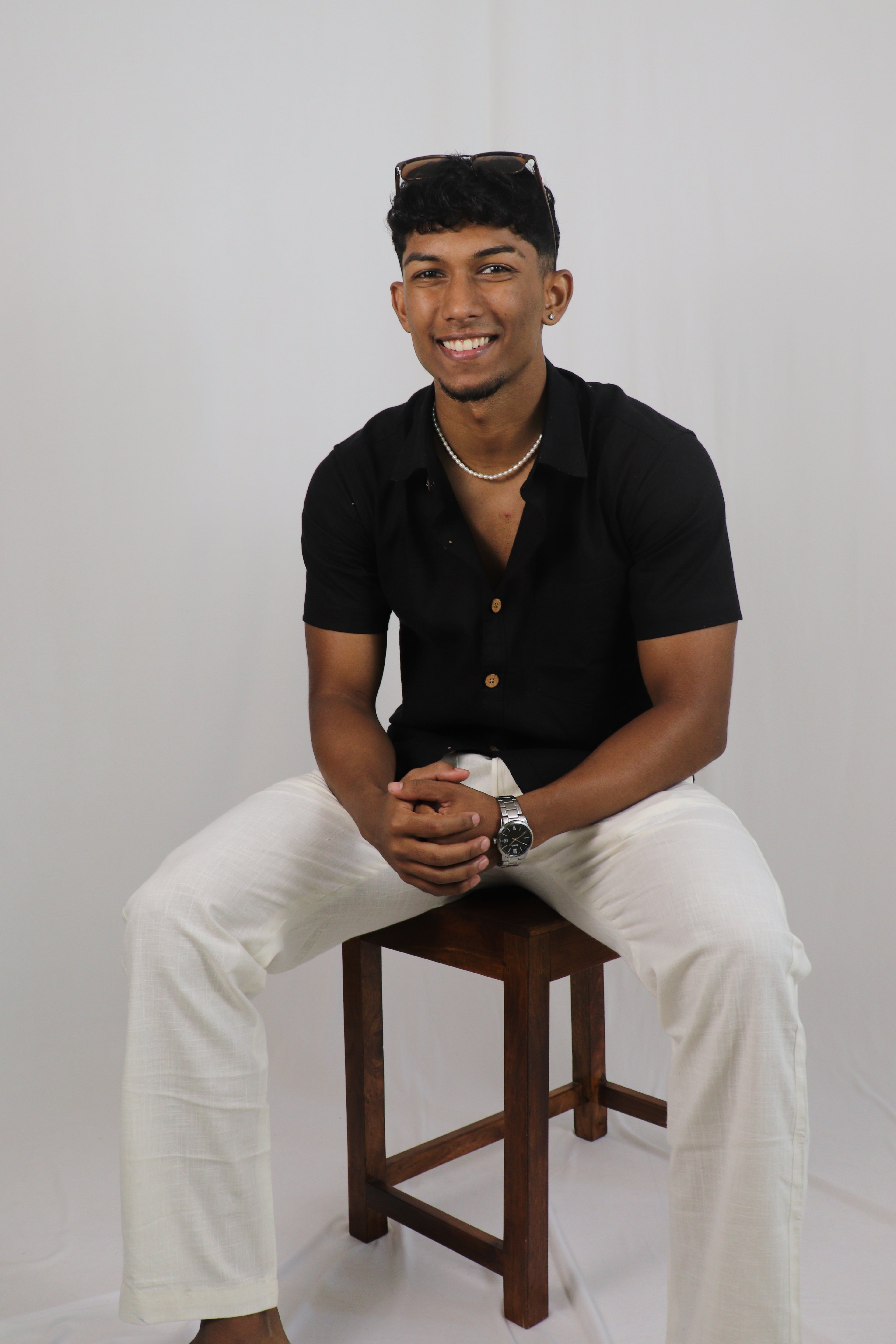 Black Kiro Half-Sleeved Shirt