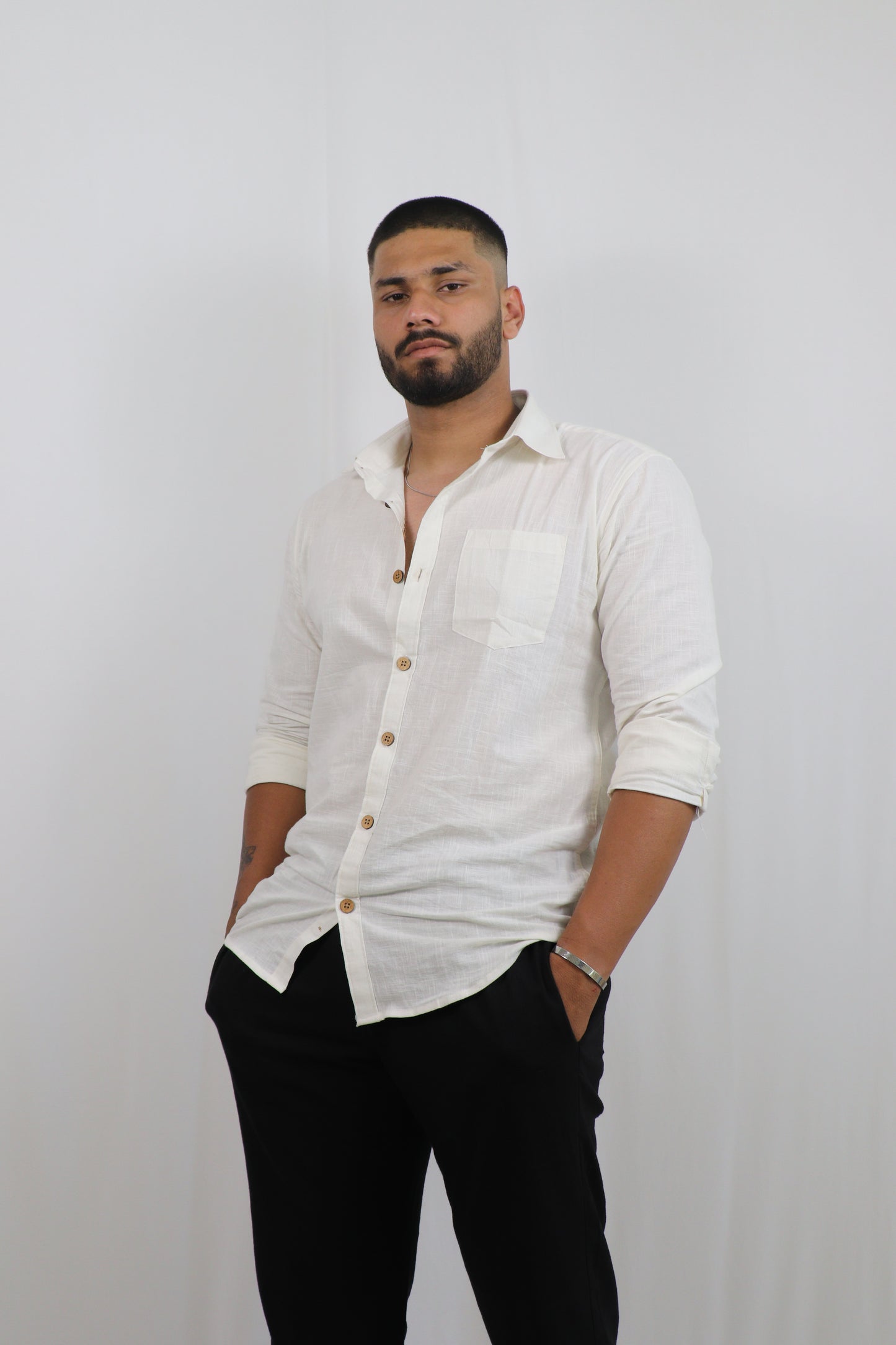 White Kiro Full-Sleeved Shirt