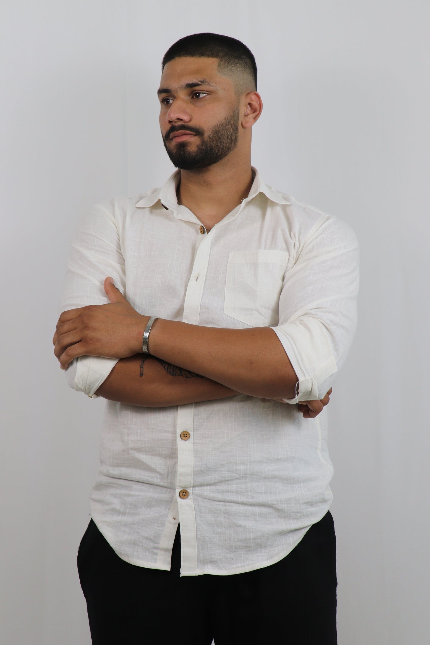 White Kiro Full-Sleeved Shirt