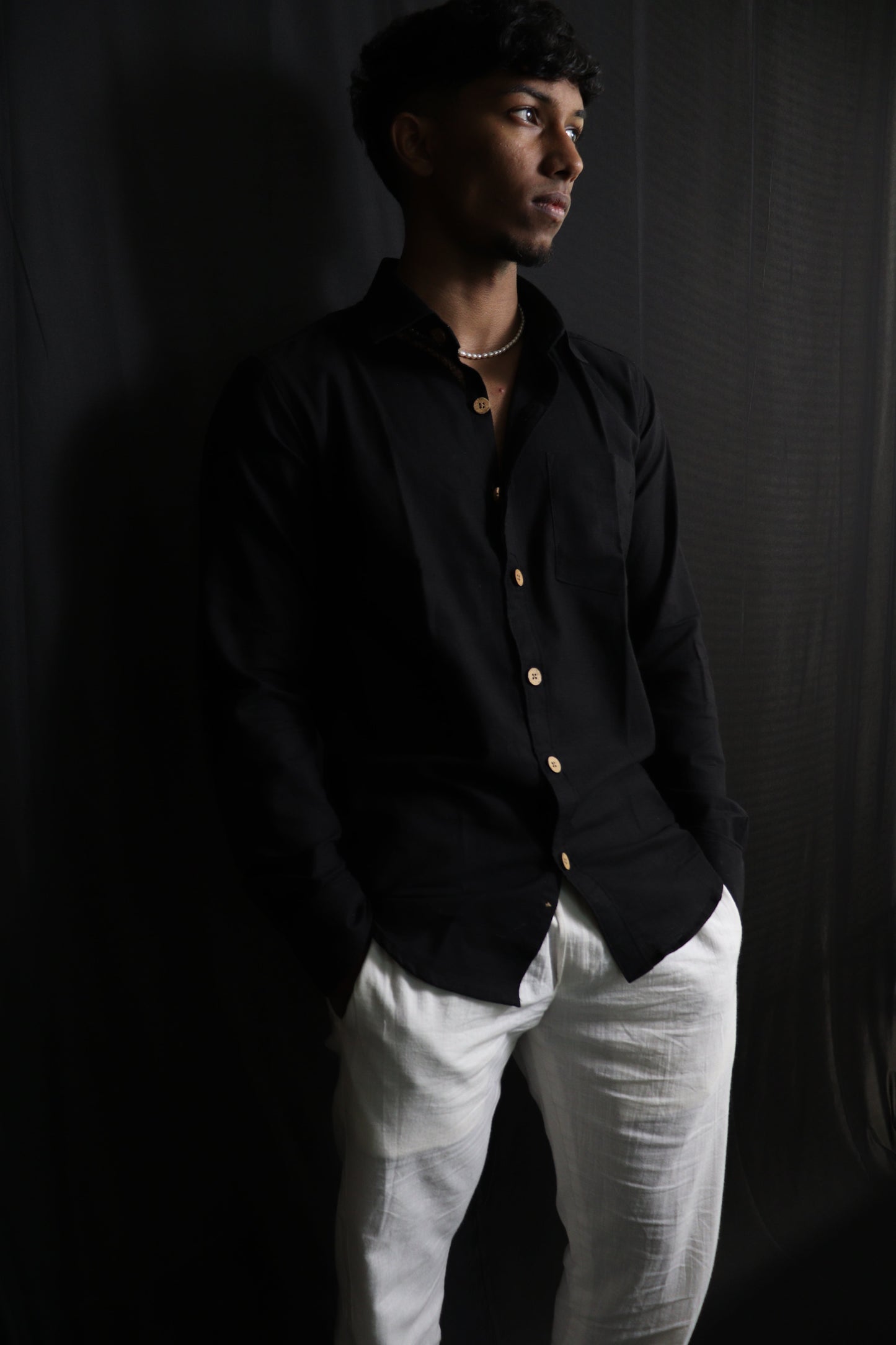 Black Kiro Full-Sleeved Shirt