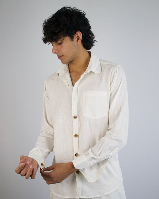 White Kiro Full-Sleeved Shirt
