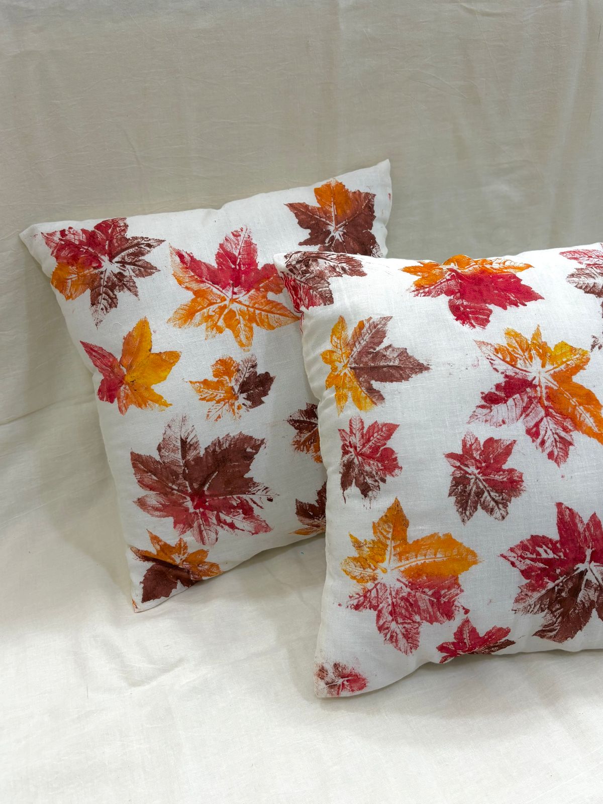 Eco-Print Maple Pillow